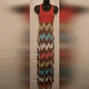 NWT Kate multi-colored chevron maxi dress  Size small